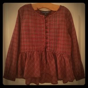 Ralph Lauren Girls Plaid Top Size 6x